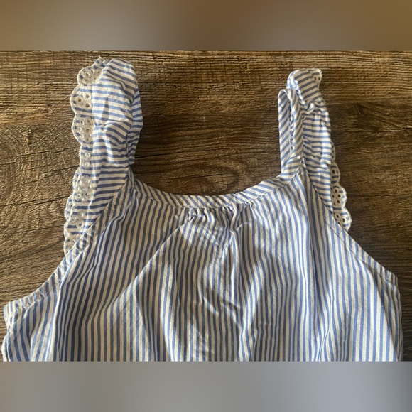 GIRLS blue and white striped romper - Picture 5 of 8